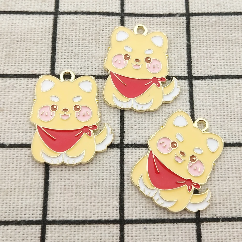 

10 шт., эмалевые Подвески в виде кота для изготовления ювелирных изделий