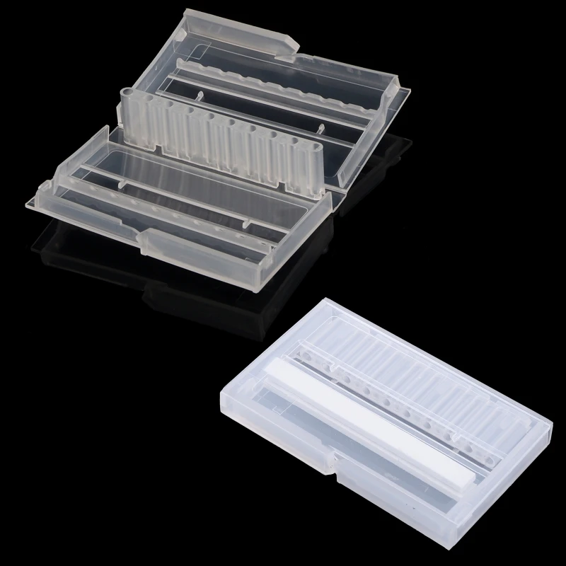 Чехол для фрез ногтей 10 отверстий Пластиковый пустой ящик хранения держатель 87HA |