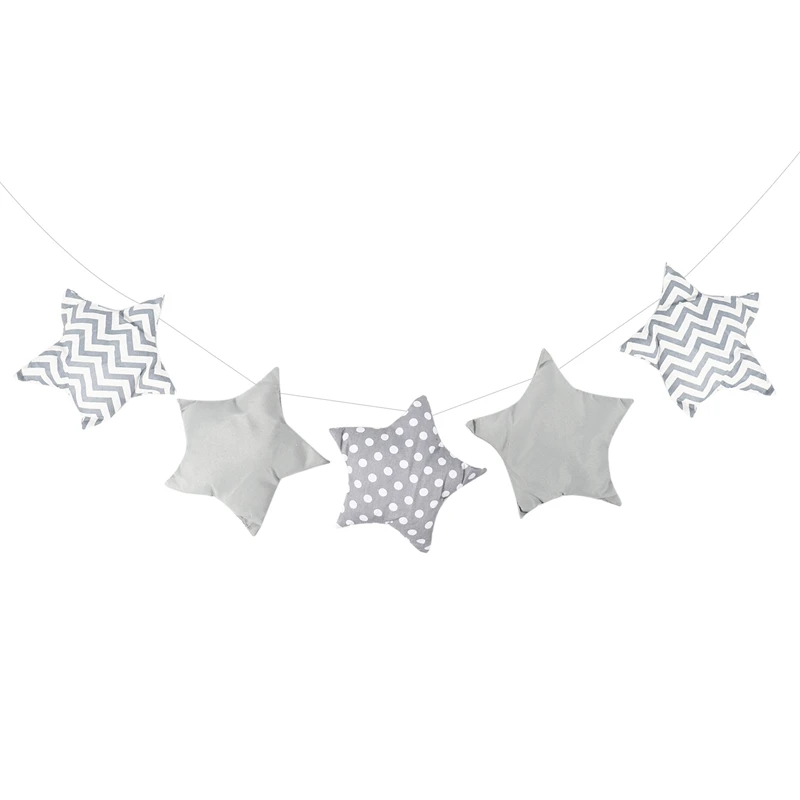 

Nordic Baby Room Handmade Nursery Star Garlands Christmas Kids Room Wall Decorations Photography Props Gray