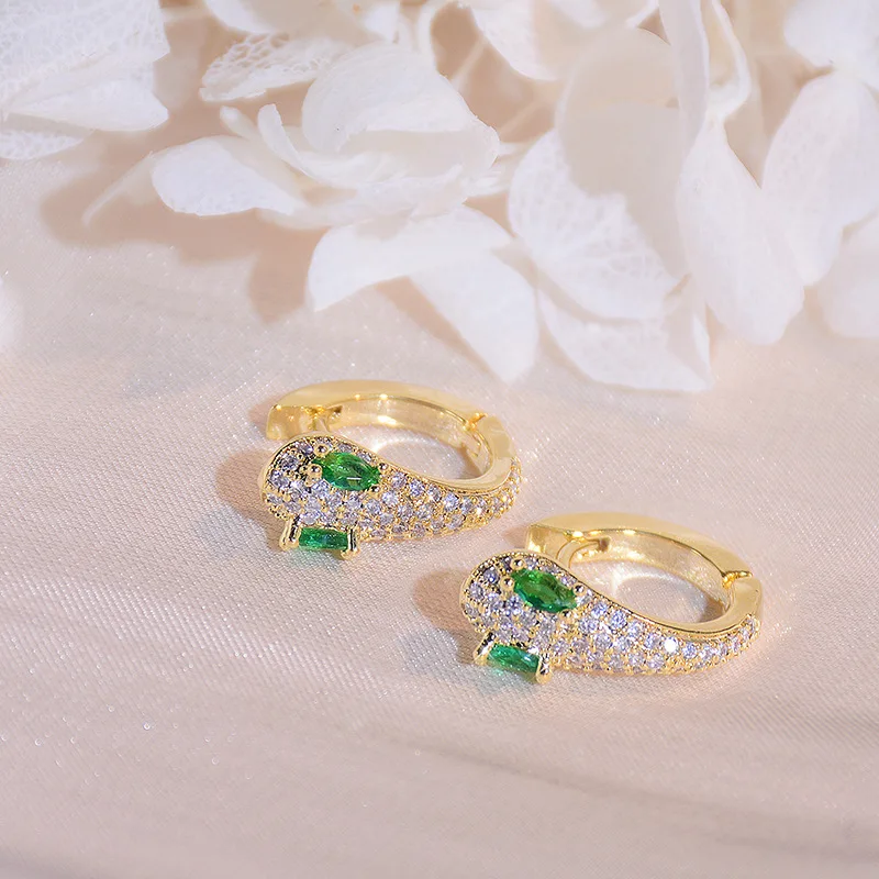 

Изысканные милые серьги в виде змеи из настоящего золота 14 к, модные корейские ювелирные изделия, элегантные женские повседневные серьги дл...