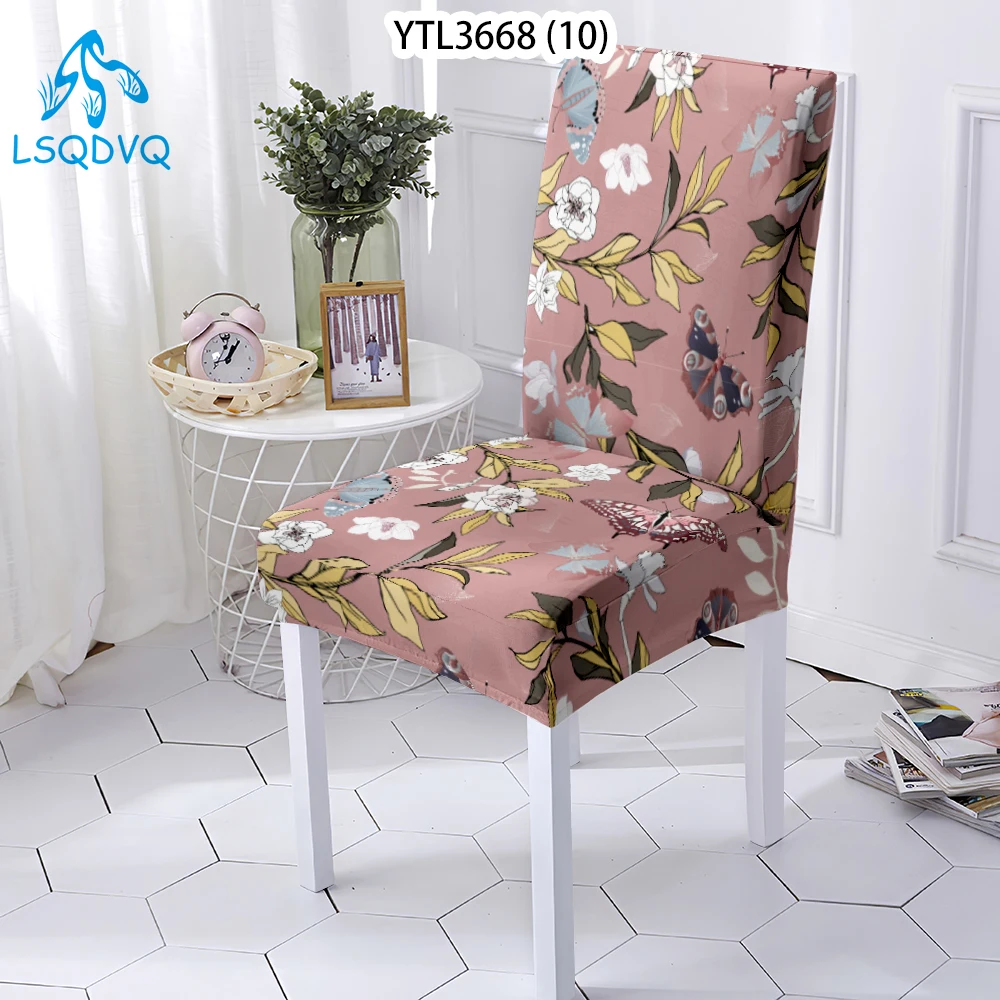 

Spandex Chair Cover Stretch Home Dining Elastic Floral Print Chair Covers Multifunctional Spandex Elastic Cloth Universal Size