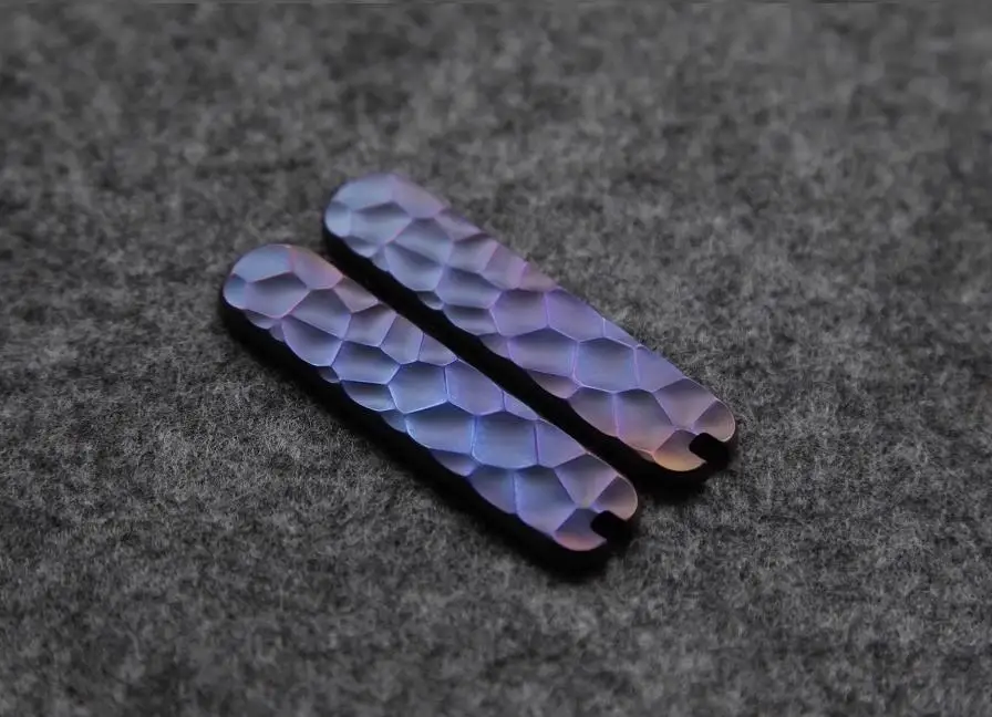 1 пара на заказ DIY каменный узор жареный синий TC4 патч для 58 мм ножей Victorinox