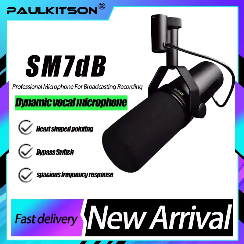Paulkitson Professional SM7dB With High Gain Optional Frequency Response Dynamic Vocal Microphone Suitable For Streaming Media