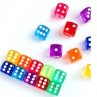 12Pcs Игрушка Крутая вещь магия Кальмар дичь зло шутить Навык Кости 14 мм для подростков, цветные прозрачные точки для домашнего Маджонга, Круглый уголок, прозрачное сито, пластиковые праздничные магические реквизиты