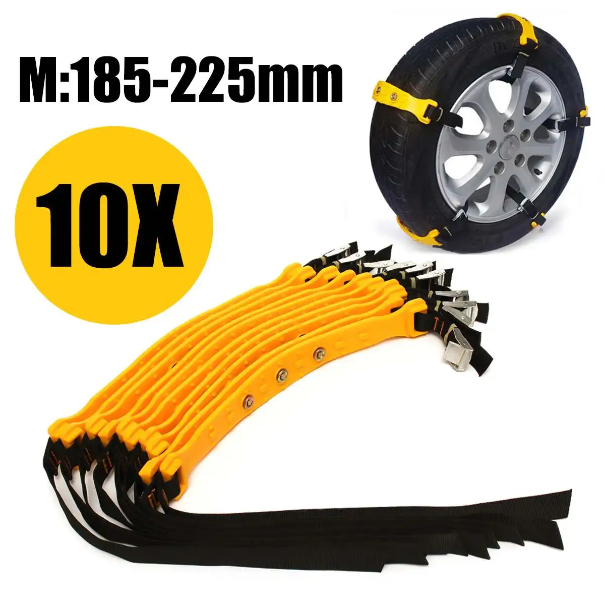

10PCS/Set Snow Chains for Cars Double Snap Skid Tire Chain Adjustable Car Wheel Chains Anti-skid Chains Skid Chain for Tire