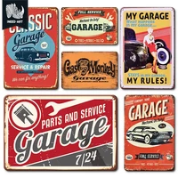 ineed vintage my garage my rules metal wall plaque classic man cave club decorative aluminum sign retro home decor wall plate