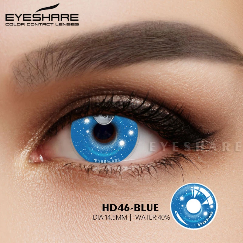 Контактные линзы EYESHARE для косплея аниме 2 пары контактные синего и красного цвета