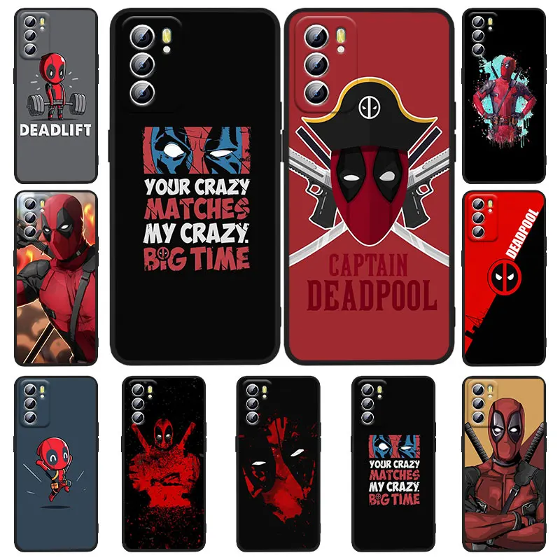 

Deadpool Marvel Cool Phone Case For OPPO Realme 5 6i 6s 7 7i(Global) 8 8i Pro 5G Realme Narzo 50A Narzo 50i Black Soft Capa Back