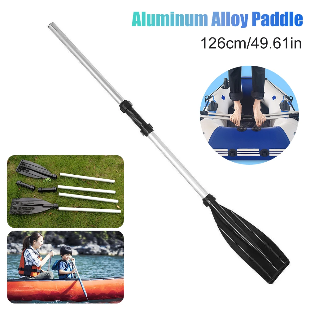 

2Pcs Aluminium Boat Paddles 126cm 3-section Detachable Quick Release Surfing Paddle Canoeing Oars Rowing Boating Accessories