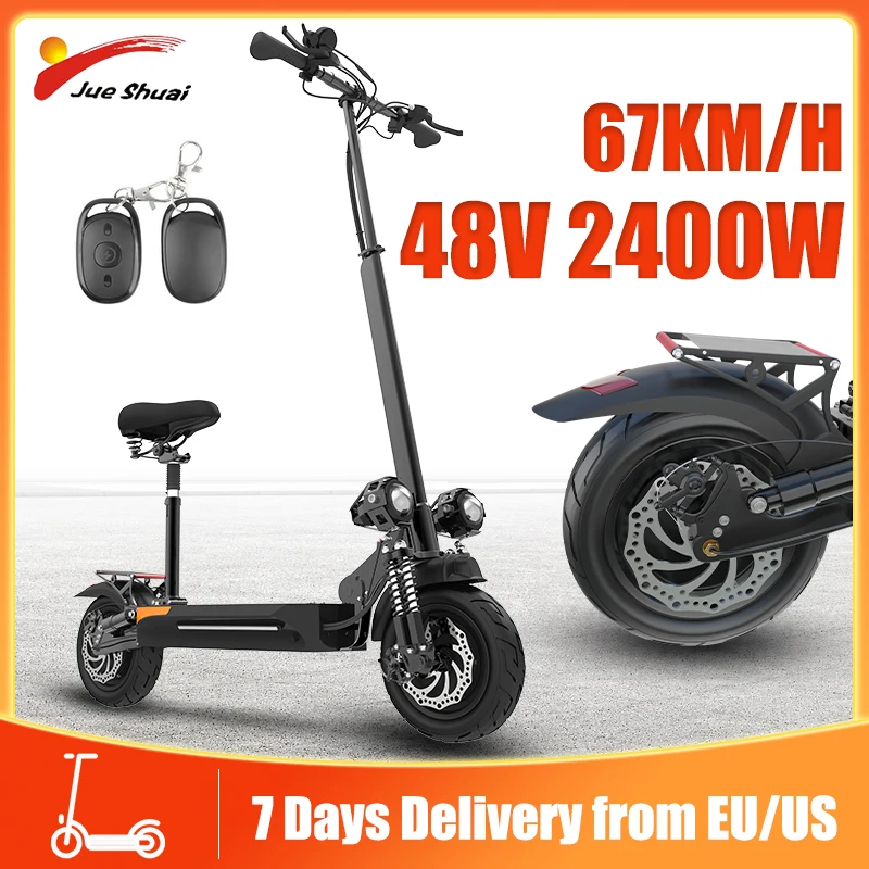 

EU USA Stock 67KM/H Fast Speed Electric Scooter 2400W Dual Motor Electric Kick Scooter for Adults Foldable E Scooters Skateboard