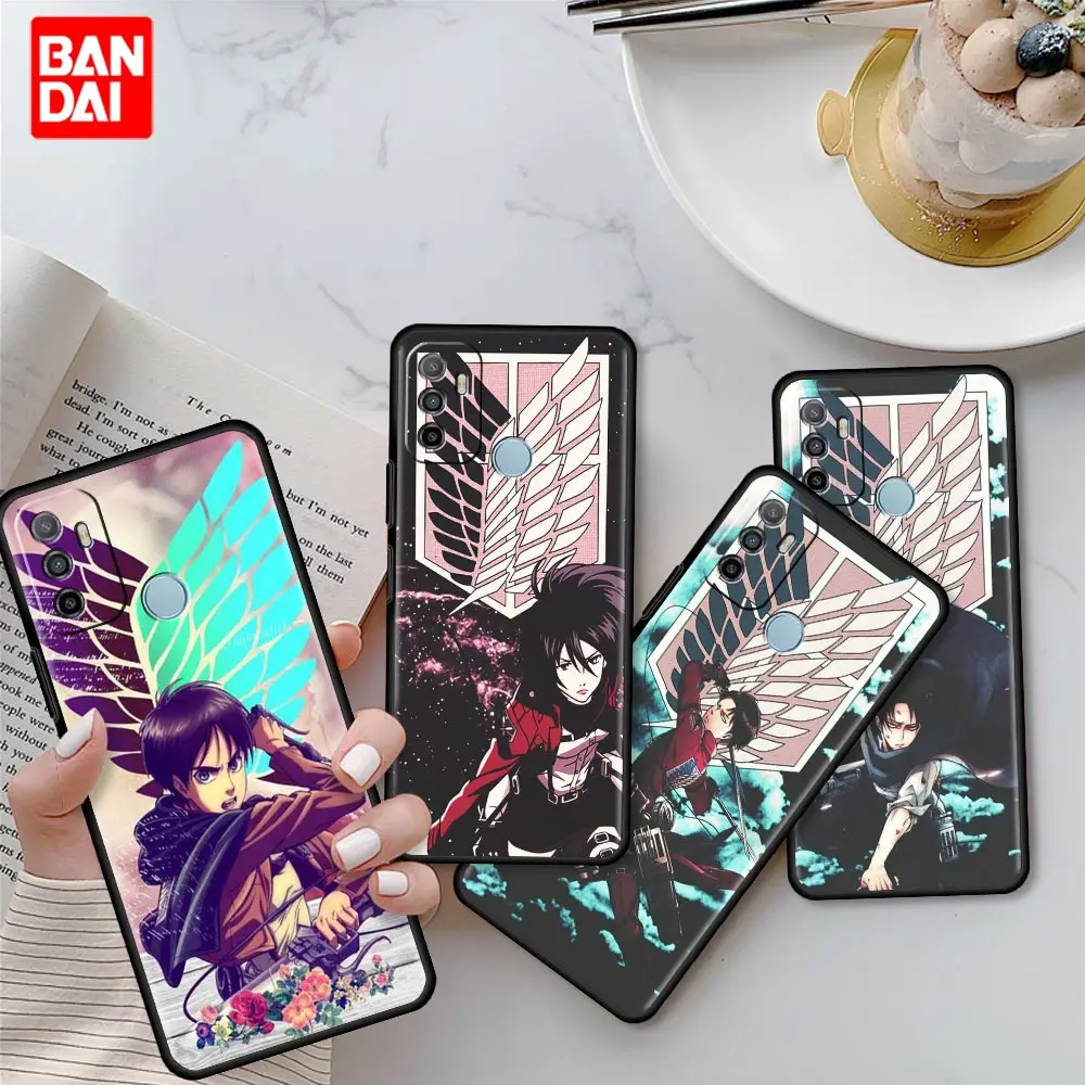 

Anime Attack On Titan Girl Case for Oppo A53 A52 A3s A12 A9 A15 A31 A54 A74 A93 A94 F5 Find X2 Pro Lite Cover Luxury Silicone