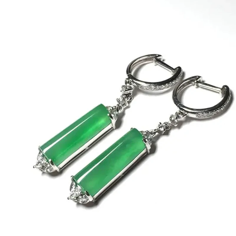 

Дизайнерские оригинальные длинные серьги из натуральной яшмы Хэтянь с алмазными шипами, китайские ретро светлые роскошные очаровательные ...