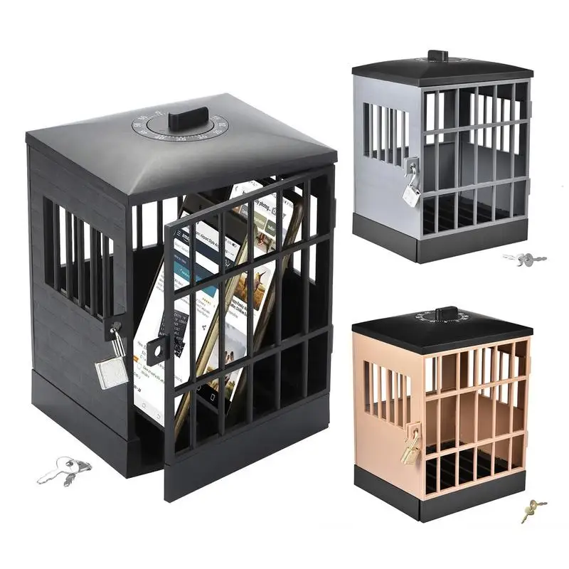 

Cell Phone Jail With Timer Creative Cell Prison Lock Mobile Phone Storage Box Timer Lock For Party Home Office Mobile Phone Cage