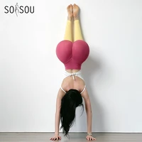 soisou seamless yoga pants sport leggings women gym fitness high waist breathable stretch tights color gradient womens pants