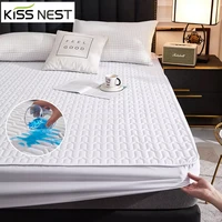 waterproof thicken quilting process fitted sheet bed cover mattress protector150x200 180x200 200x220solid color