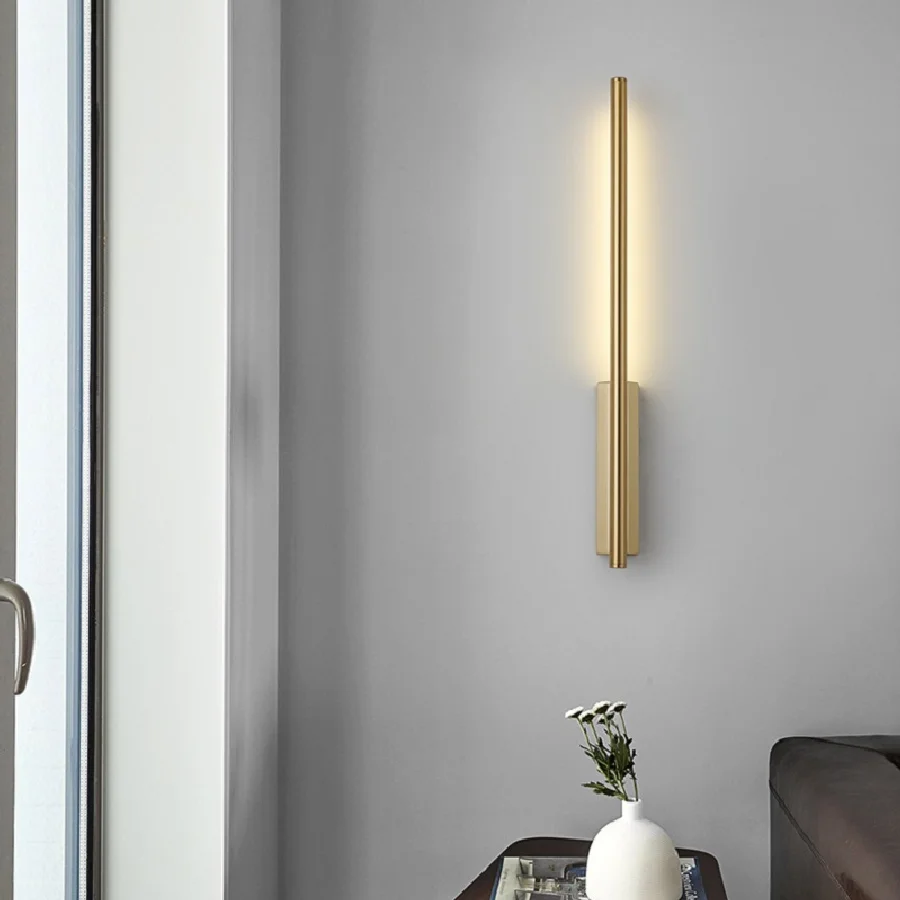 

Минималистичный настенный светильник в скандинавском стиле для интерьера, бра золотого и черного цвета из ириона для гостиной, спальни, кор...