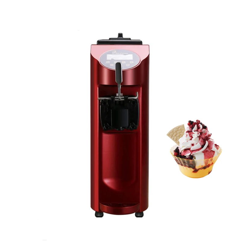

Single Head Mini Ice Cream Machine Fully Automatic Small Strawberry Flavor Cone Machine