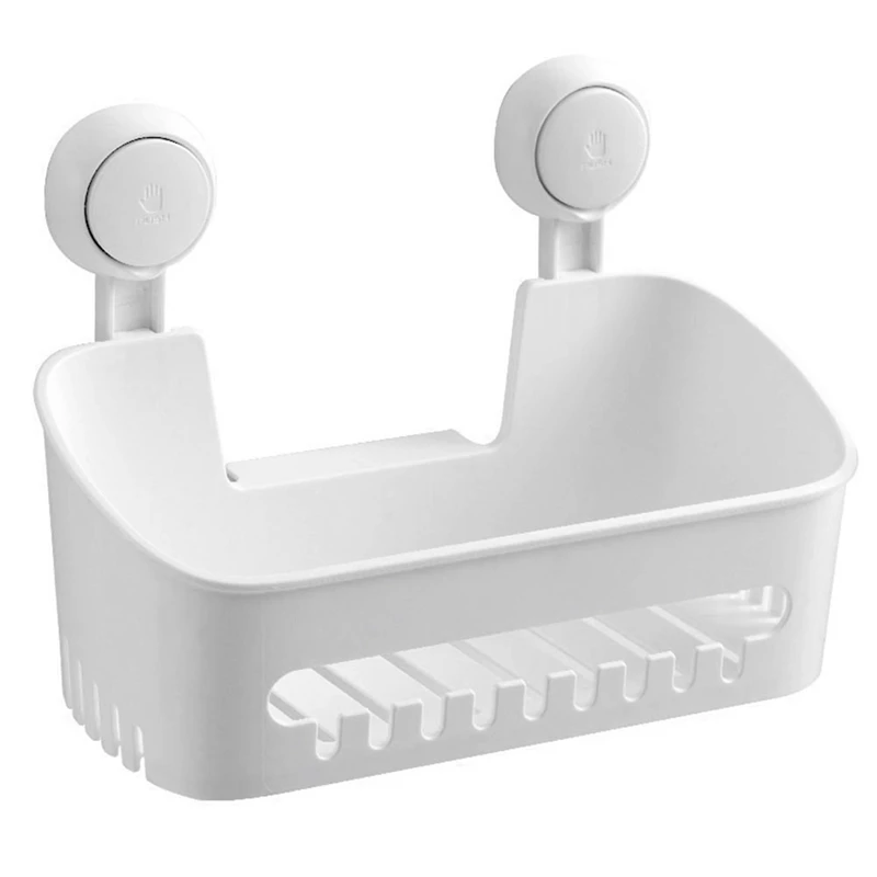 

1 PCS Shower Suction Cup Shelf Basket White ABS Removable Powerful Organizer Suction Bathroom Waterproof Storage
