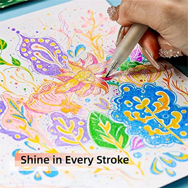 Ручка гелевая с блестками 16 цветов 0 7 мм