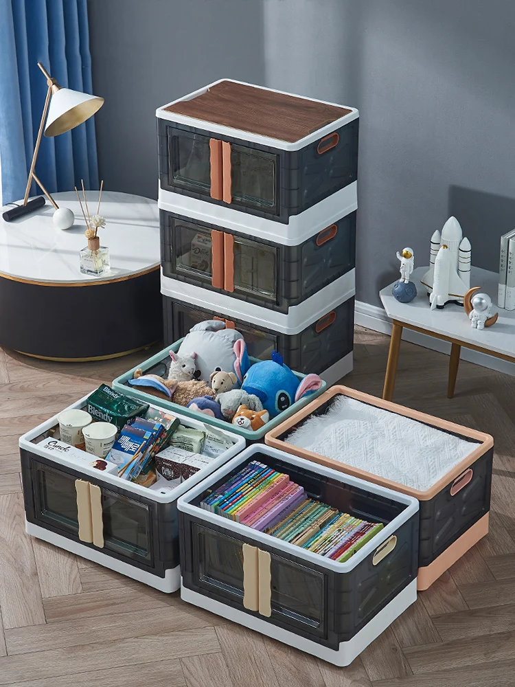 

Ящик для хранения большой емкости, прозрачный внешний складной органайзер для автомобиля, путешествий, контейнер для всякой всячины для одежды