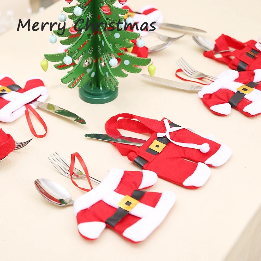 

Мини-одежда в виде Санта Клауса, фотопленка, ткань, Рождественское украшение, новый год, Рождество, семейный ужин вечерние Декор для комнаты,...