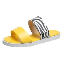 2022 summer thick soles slippers for women fashion leopard print color scheme elastic adjustment size 42 43 women shoes