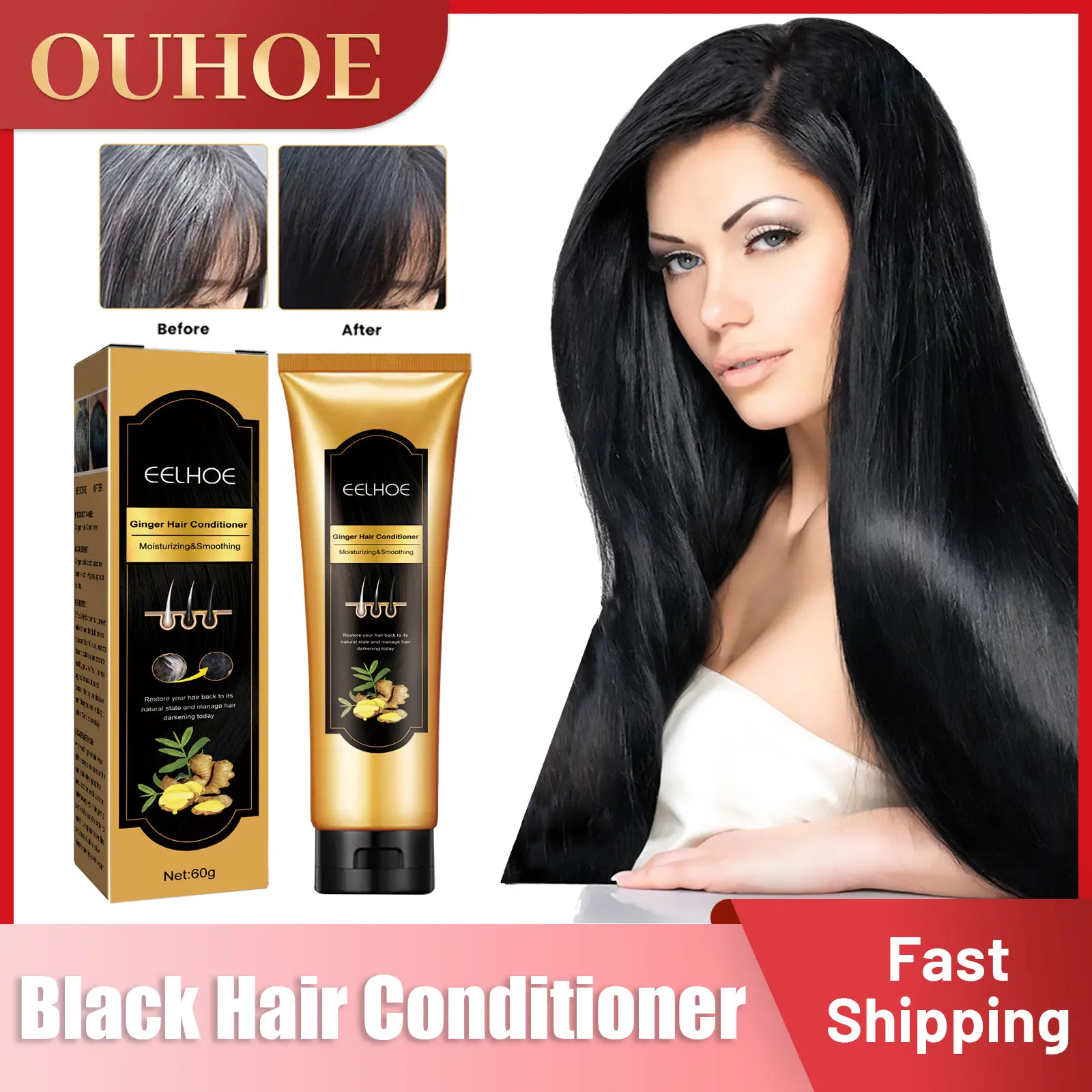 Repair Treat Gray Ginger Essence White To Black Hair Conditioner
