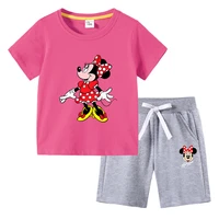 summer disney cartoon clothing mickey mouse baby girls students clothes t shirtshorts baby girl casual clothing sets