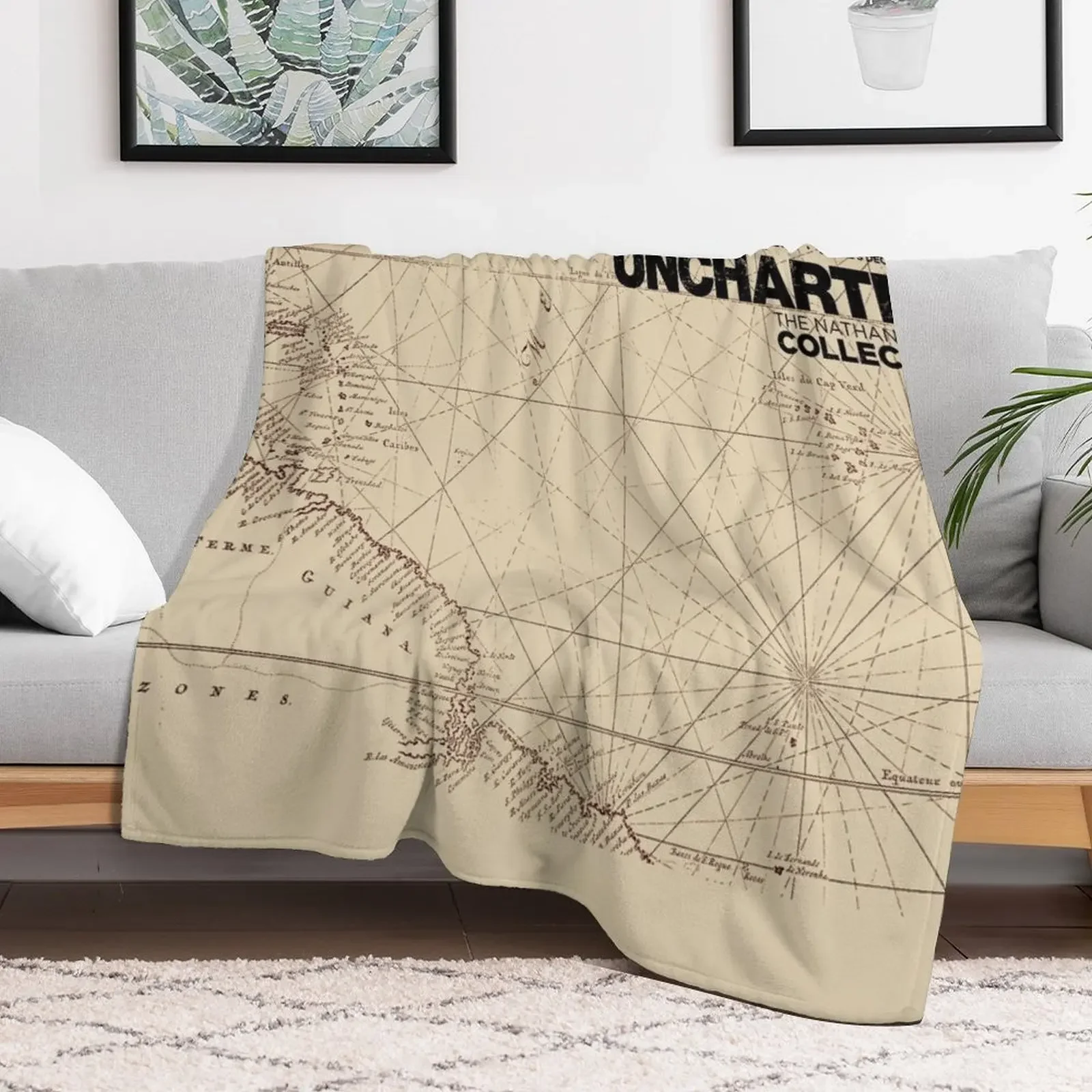 Одеяло Uncharted Map Design Retros для дивана тонкие одеяла