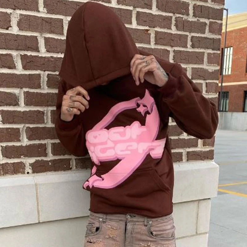 

Retro Letter Print Hoodies Women Autumn Casual Oversized Long Sleeve Pullovers Top Korean Style Harajuku Unisex Loose Sweatshirt