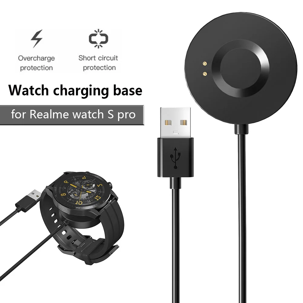 

100cm USB Charger for Realme Watch S Pro Smart Watch Fast Charging Cable Cradle Dock Power Adapter Sport Smart Watch Accessories