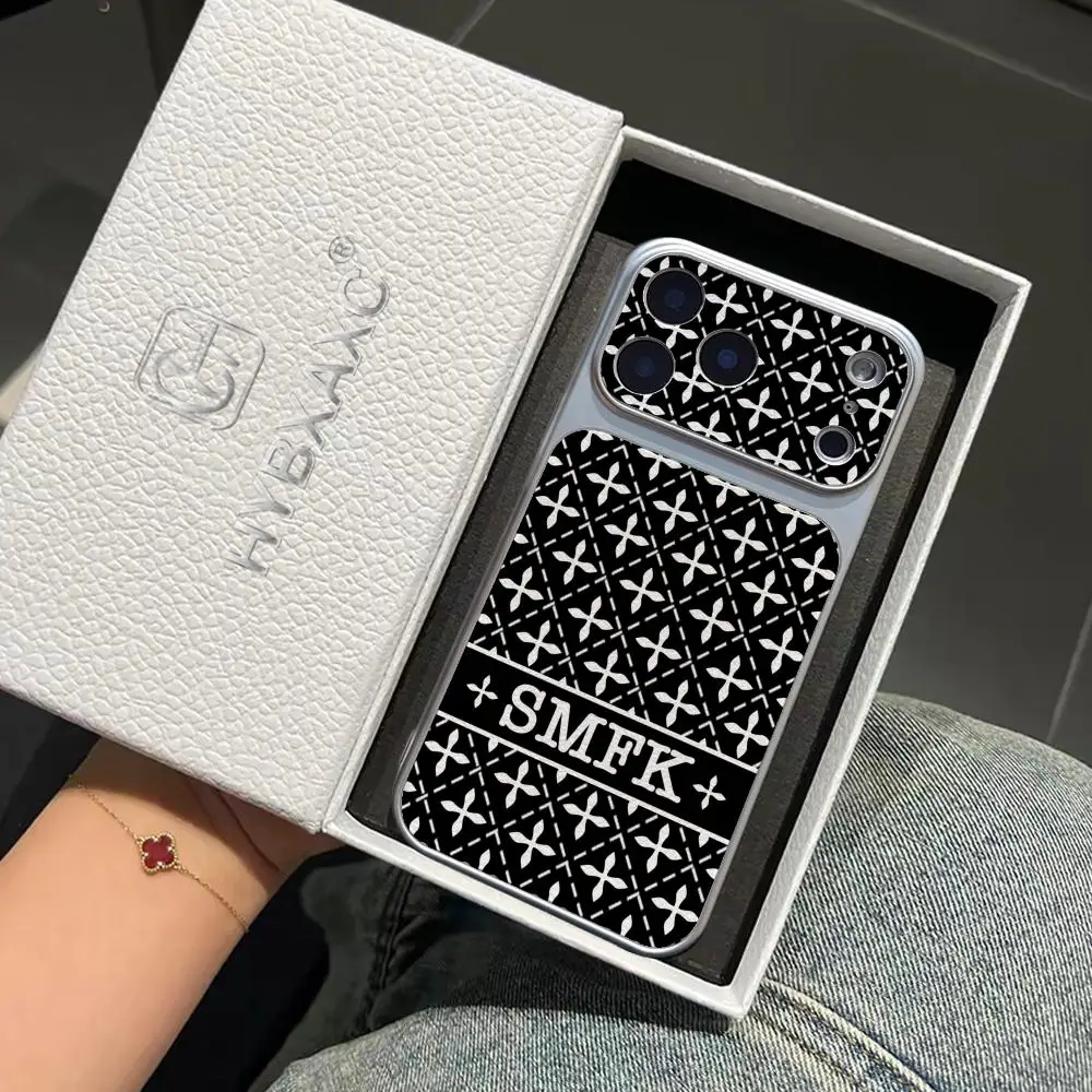 Фото Модный чехол S-SMFK из гальванизированной серебристой овечьей кожи для iPhone 17, 16, 15, 14, 12, 17 Pro, 15, 16 Plus, 13, 11 Pro MAX №1