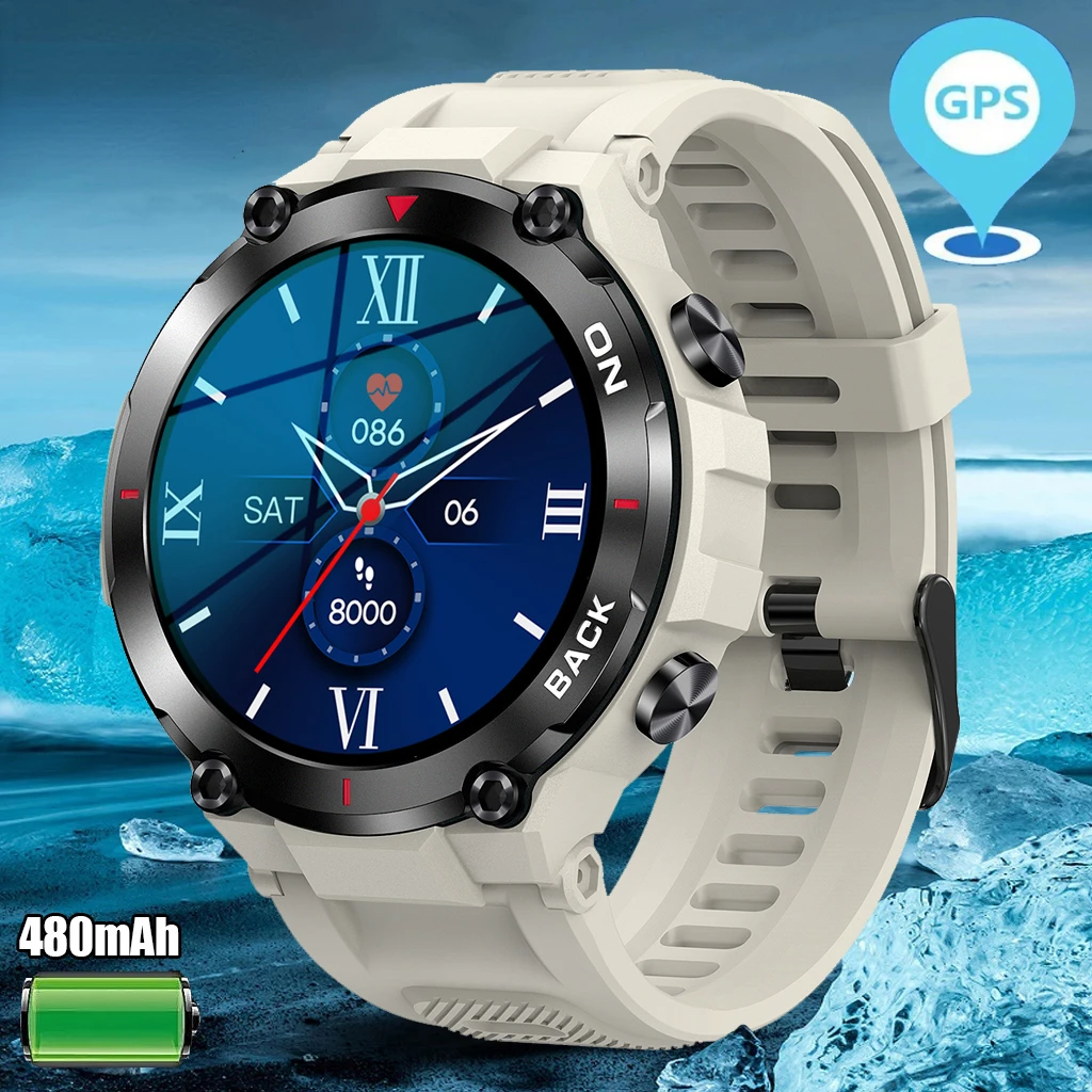

K37 Smart Watch Men 480mAh Battery GPS Watches Fitness Tracker Outdoor Waterproof Sport Smartwatch Men For Xiaomi Free shipping