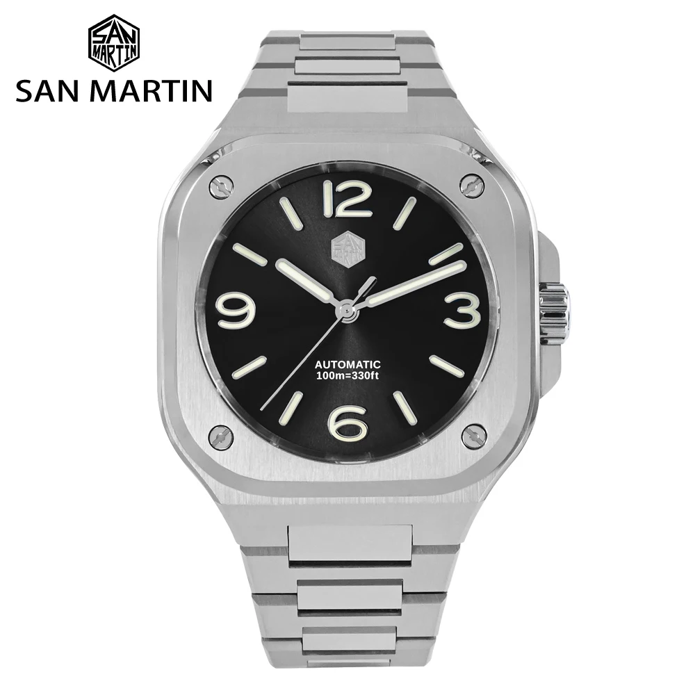 

San Martin Brand 40mm Luxury Casual Business Replica Sports Automatic Watches for Men Stainless Steel Square Waterproof 10Bar