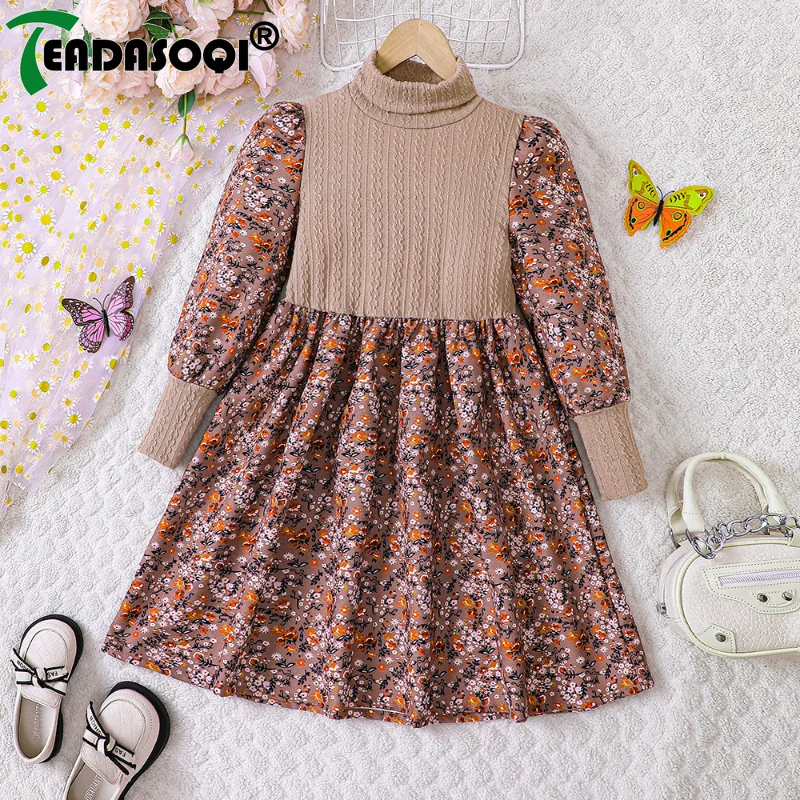 Детская Вельветовая вязаная юбка с оборками длиной до колена