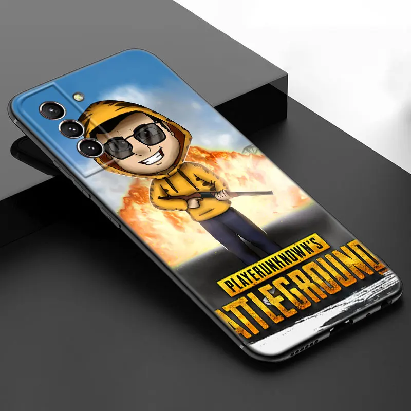 Cute PUBG Soldier Phone Case For Samsung Galaxy S22 S21 S20 Ultra FE S10E S10 Lite S9 S8 Plus S7 Edge Soft TPU Black Cover images - 6