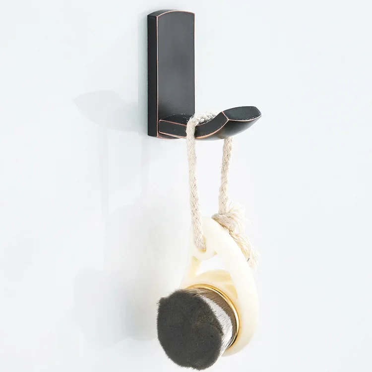 Черный простой крючок для халата настенные аксессуары ванной комнаты вешалка