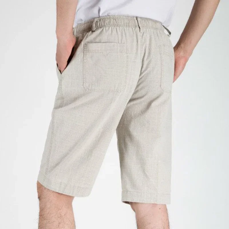 MRMT 2024 брендовые летние мужские льняные брюки с талией 7 короткие для мужчин
