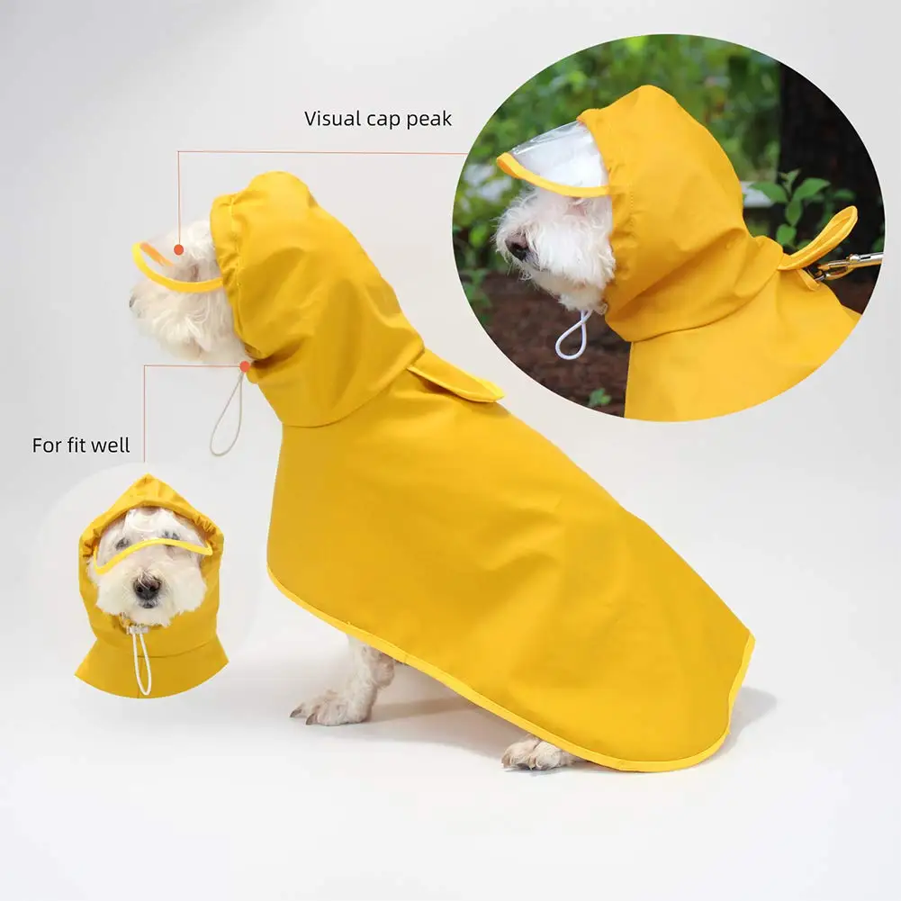 

Small Dog Raincoat Pet Waterproof Dog Clothes Adjustable Dog Reflective Raincoat For Small Medium Dogs And Cats