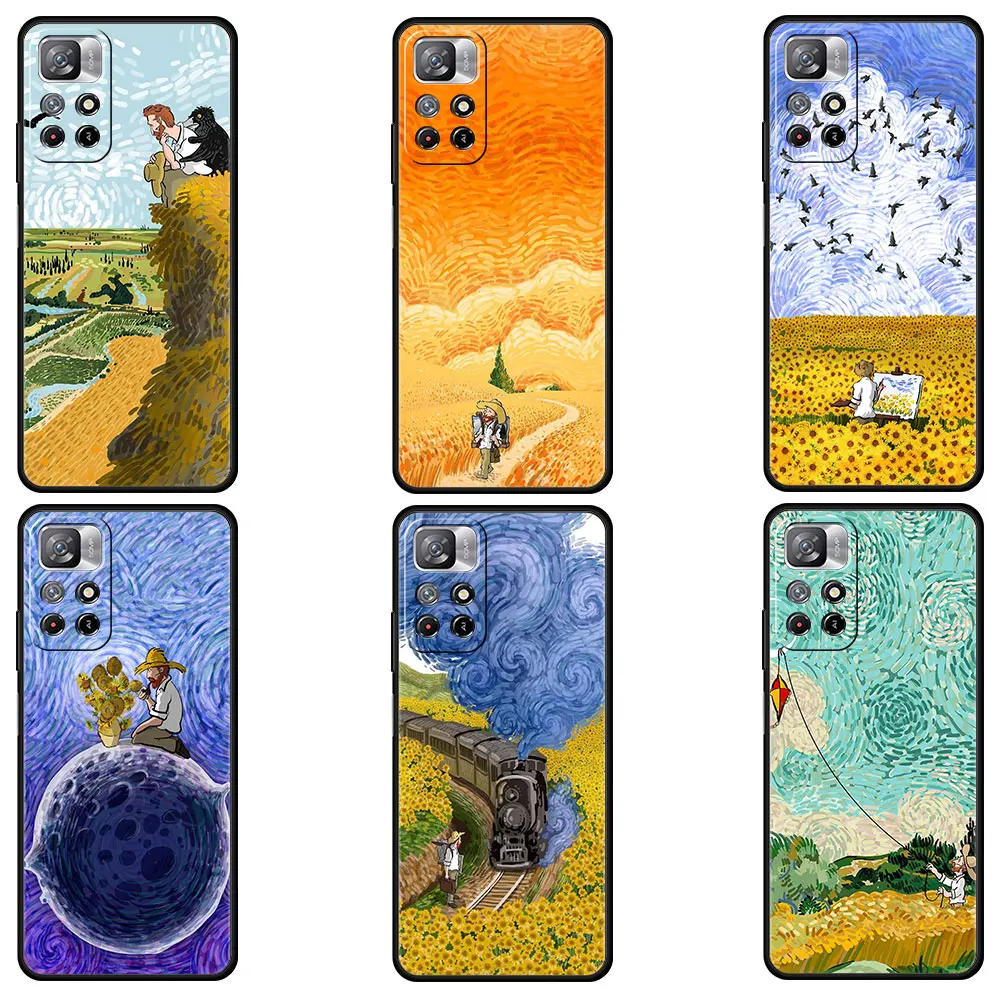 Чехол для Xiaomi redmi note 10 11 pro чехол Redmi 9 9a 9c 8 11ProPlus 7 11t 9t 8t 9s Funda Retro Fan Gogh Art |