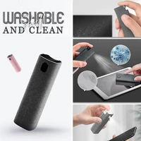 2 in 1 portable mobile phone screen cleaner spray for computer tv screen dust removal microfiber cloth set cleaning artifact