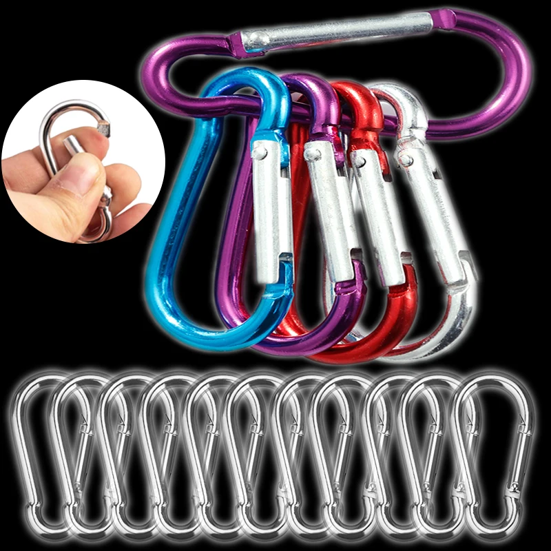 

20PCS Stainless Steel Gourd Buckle Keychain Outdoor Alloy Safety Buckle Carabiner Alluminum D-ring Buckle Snap Hook Clip Keyring