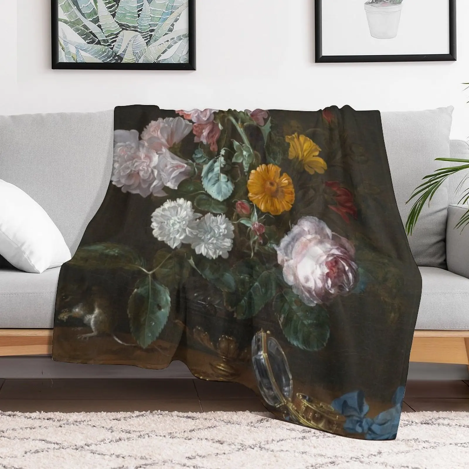 Willem Van Aelst - пледы Vanitas Flower Still Life меховые одеяла очень большие пушистые