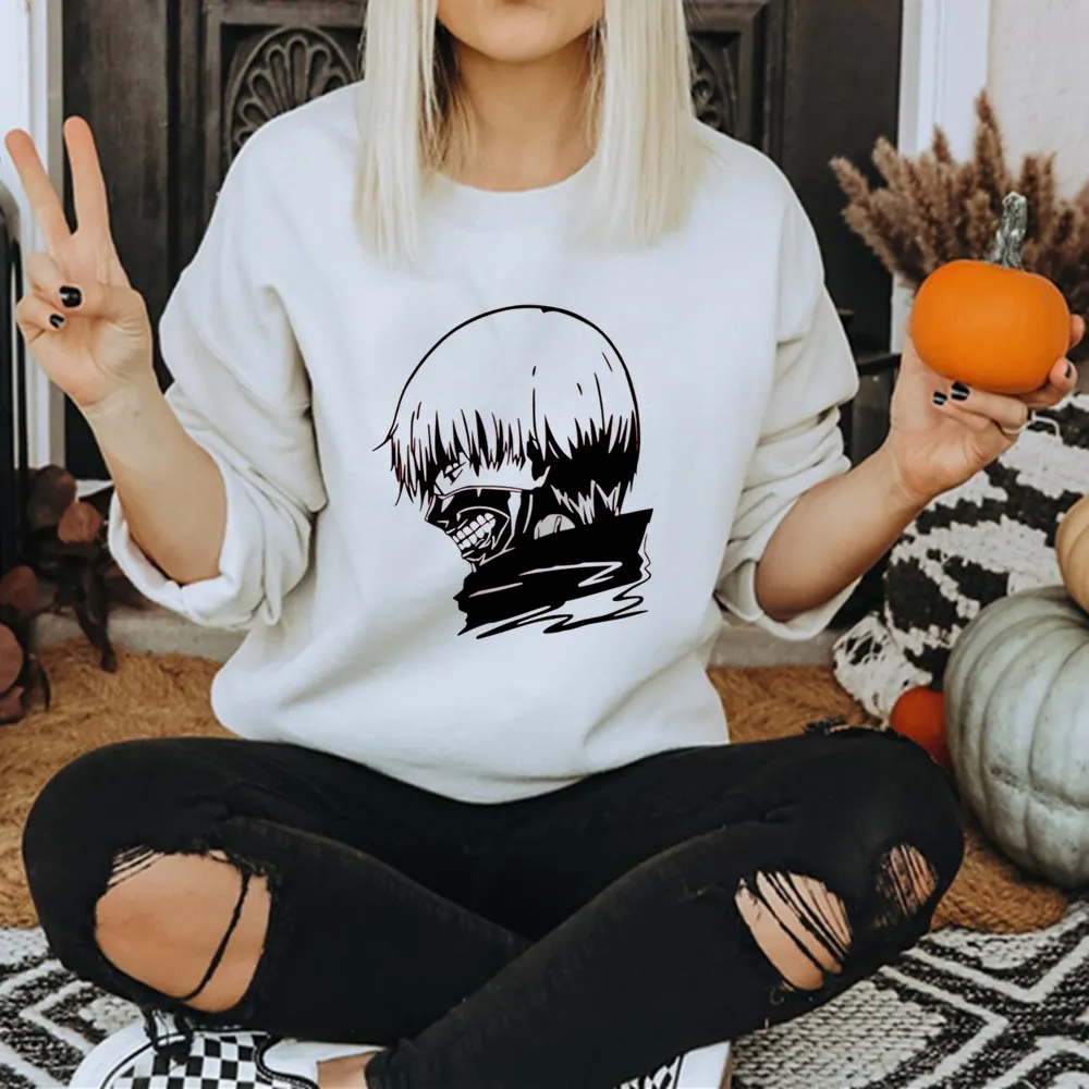 

Новинка, женская модная Толстовка в стиле хип-хоп, Токийский Гуль, японское аниме, толстовки для девочек в стиле Харадзюку, одежда с длинным рукавом и принтом