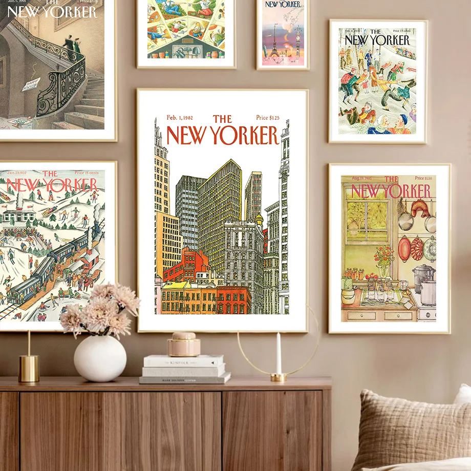 Обложка журнала New Yorker настенные художественные плакаты иллюстрация ретро