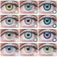 2pcs Coloured Contact Lenses with Graduated for Eyes Change Color Beautiful Pupil Colored Contacts Cosmetic Green and Blue Lens