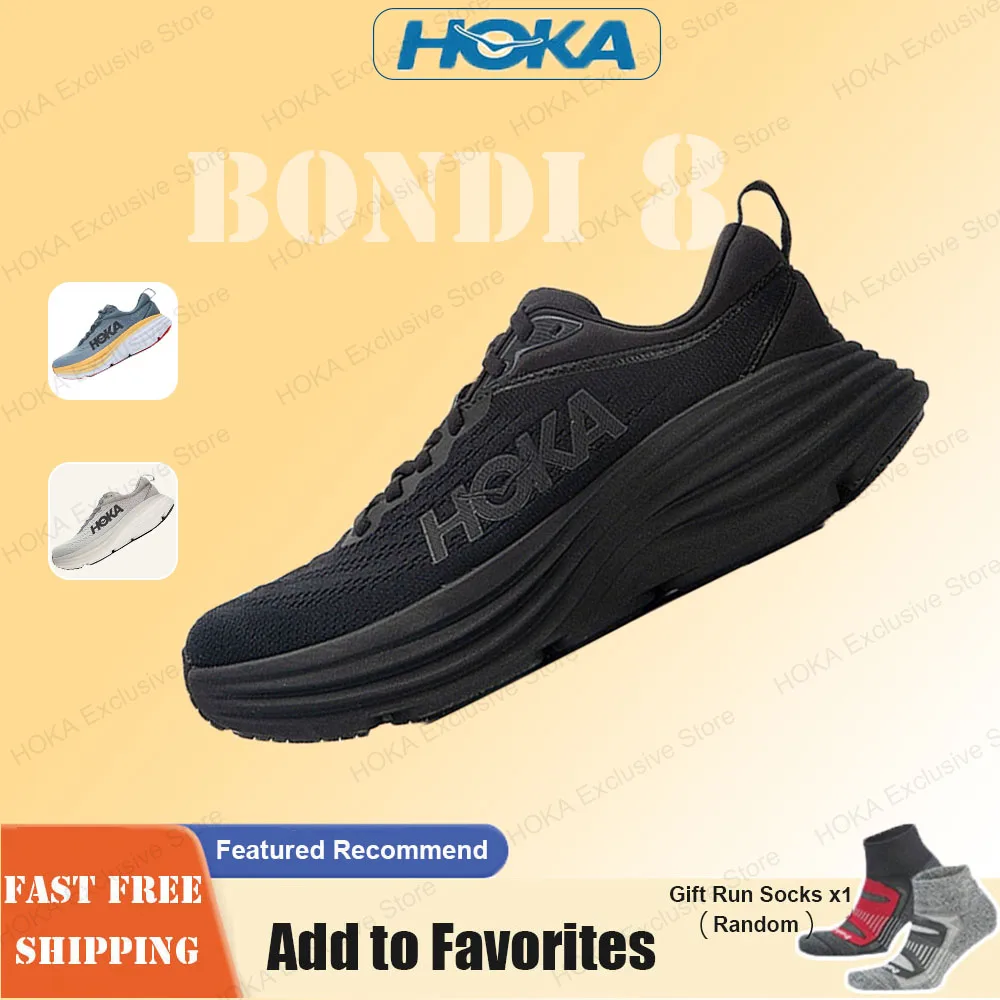 HOKA Running Shoes Bondi 8 Shock Absorbing Anti Slip Jogging Male Sneakers for Men Outdoor Leisure Road Running Shoes for Women