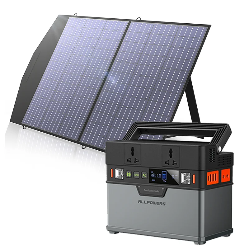 

220V/110V Portable Power Station 288Wh Solar Generator Emergency Backup Power With 18V 100W Foldable Solar Panel Outdoor Camping