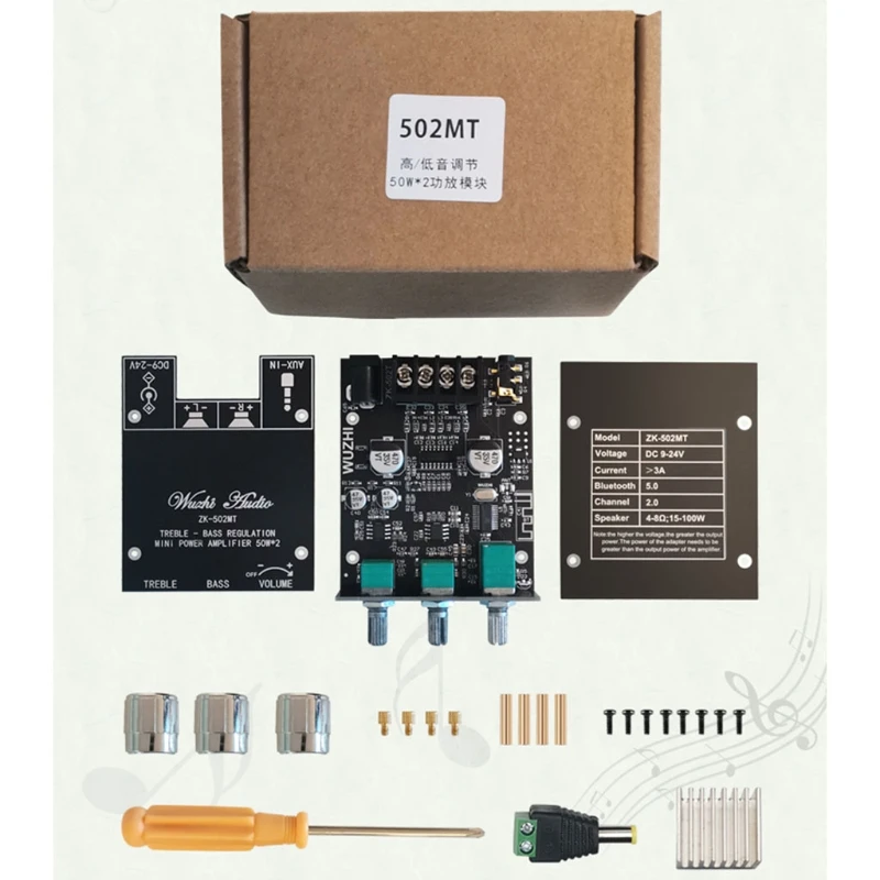 

TPA 3116D2 ZK-502MT двухканальная стерео плата цифрового усилителя высокой мощности 2x500 Вт усилитель 12В-24В DIY модуль Прямая поставка