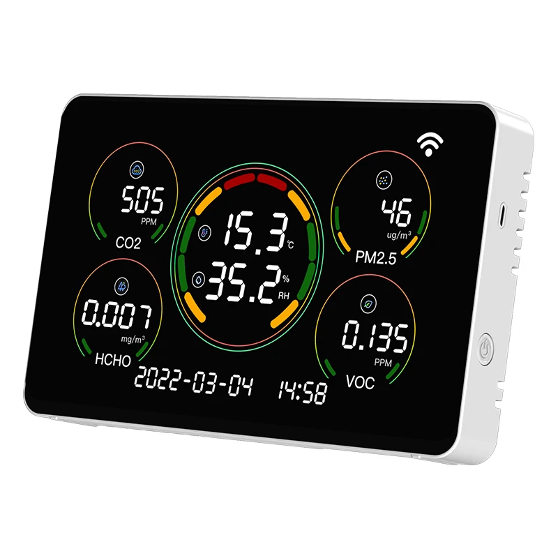 

Portable Air Quality Monitor Meter TVOC Detector Indoor Smart WIFI HCHO Pm2.5 Gas Detector Indoor/Car